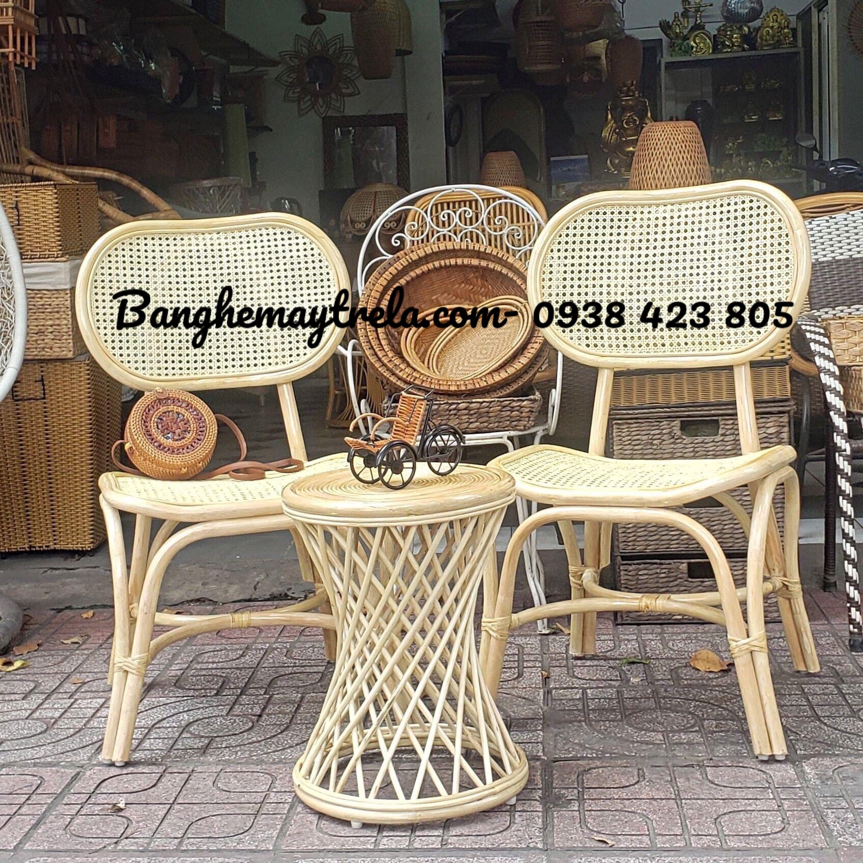 Ghế ăn may tự nhiên lưới mắt cáo